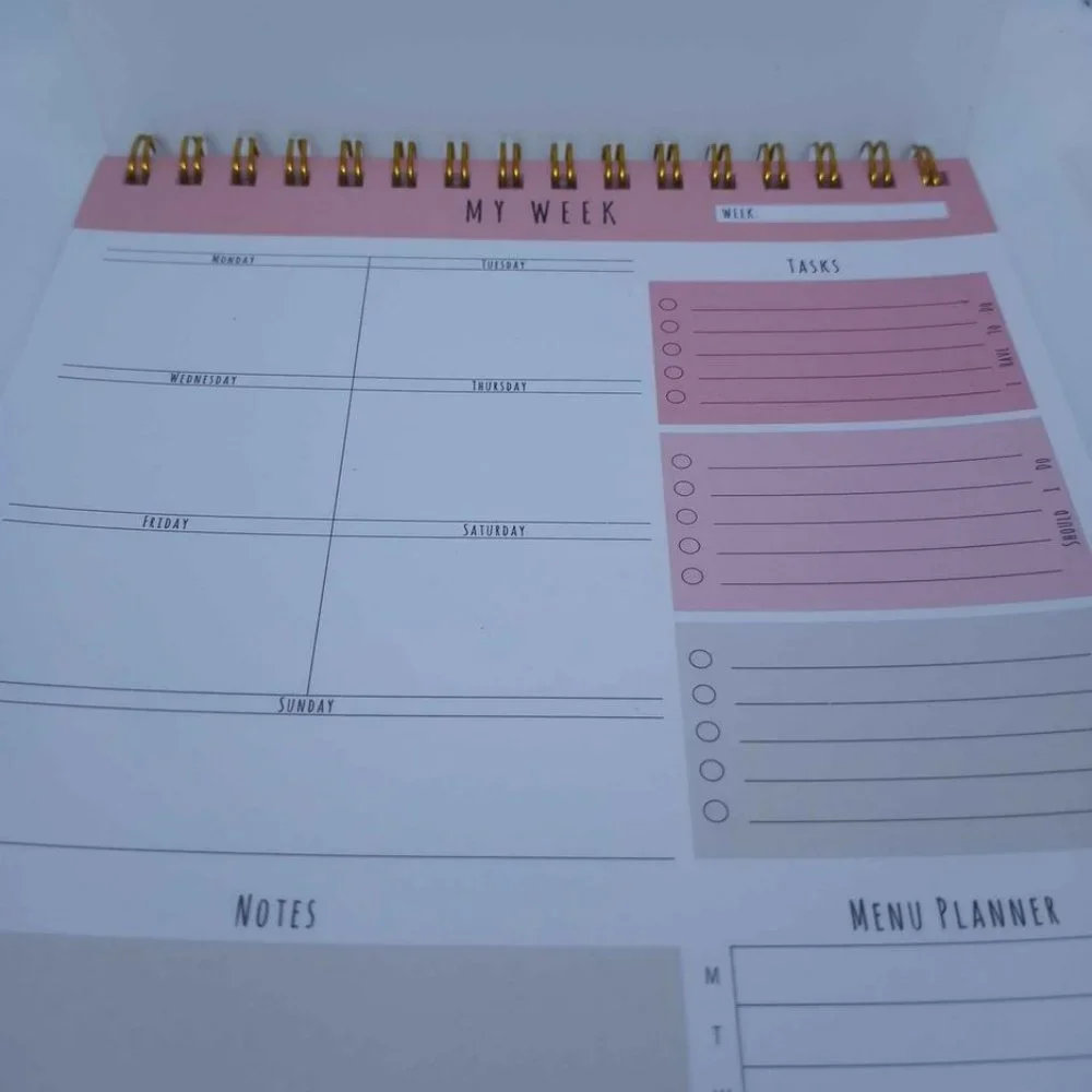 Weekly Planner Undated To-Do Task Checklist Meal Plan Habit Tracker 8.5*5.5 Inch